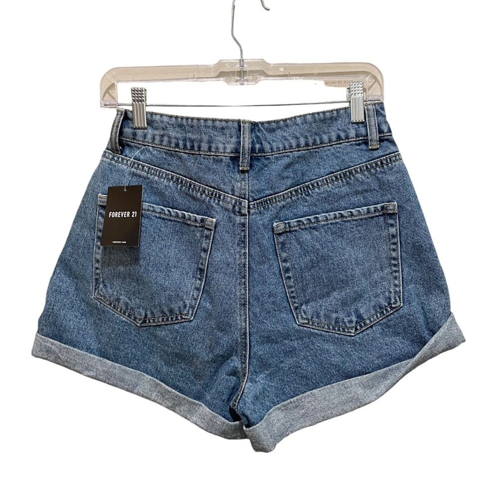 Forever 21 Cuffed Button Fly Denim Shorts Size 29 - Picture 8 of 9